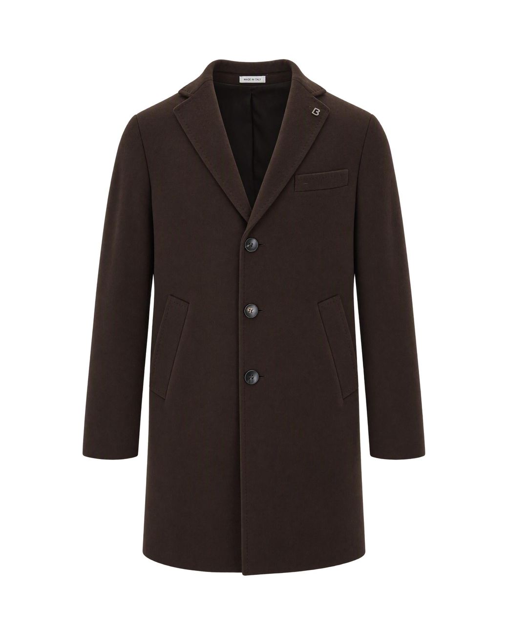 BRERAS Milano Black Cappotto Tre Bottoni Moro for men
