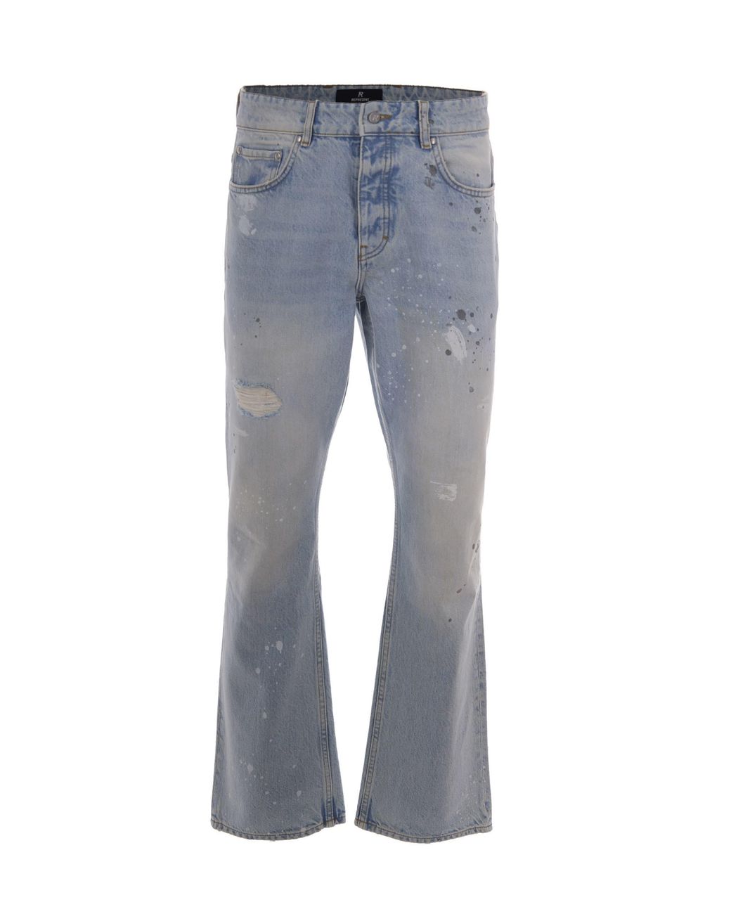 Represent Blue Coastal Painted Wide-Leg Jeans for men
