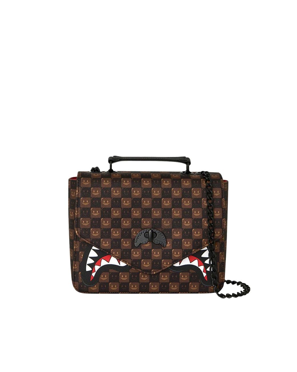 Sprayground Black Borsa A Spalla Bubble Check for men