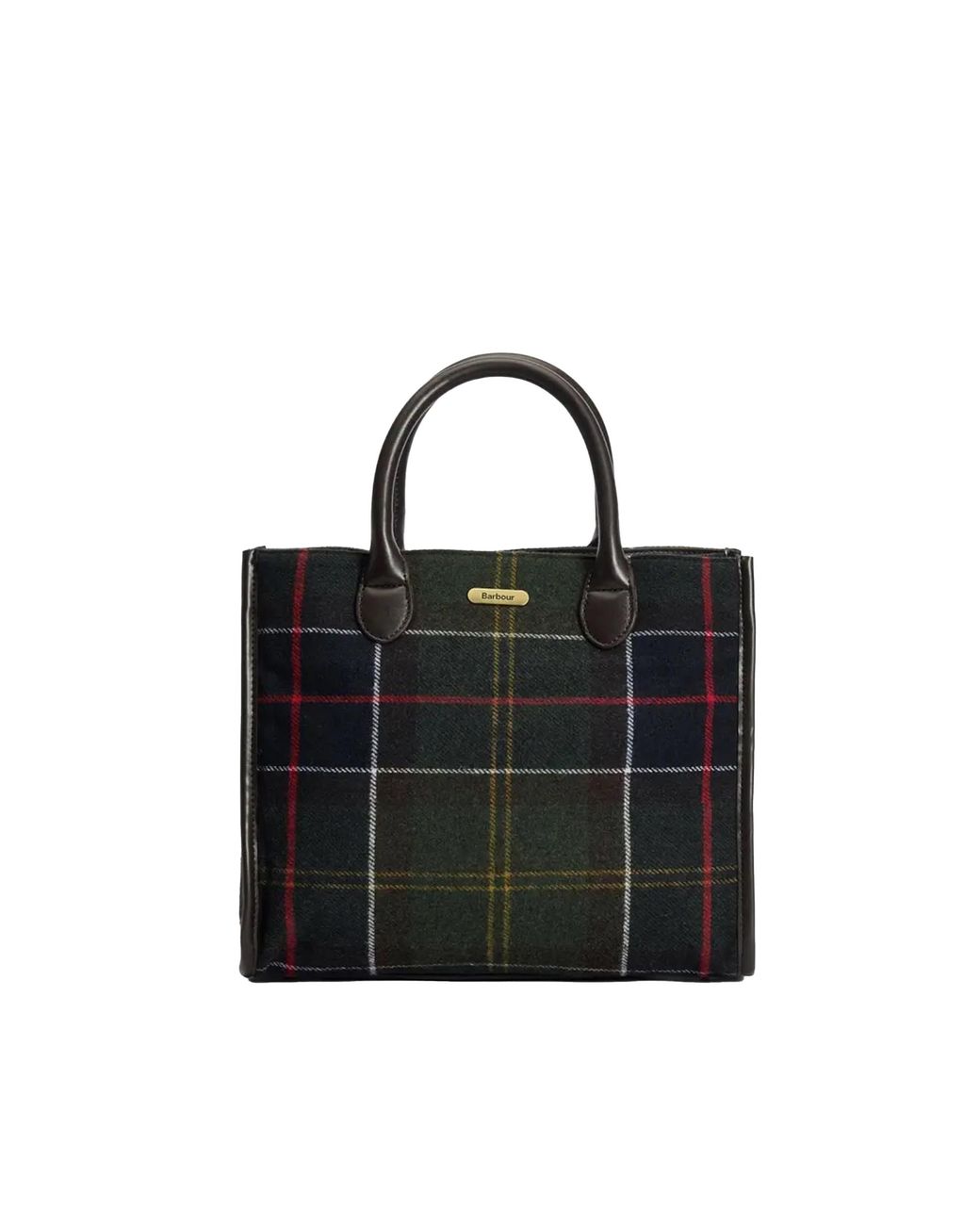 Barbour Black Tartan Plaid Tote Bag