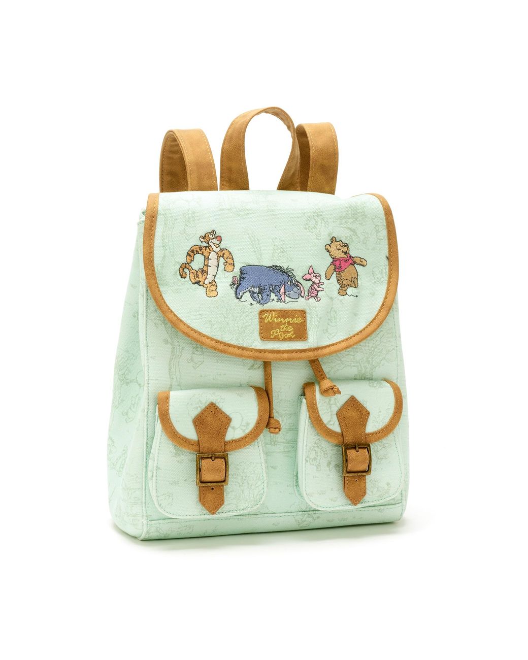 Disney Ladies Green And Brown Cotton Winnie The Pooh Backpack