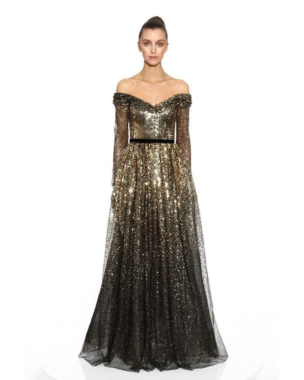 Sous les Étoiles Maxi Dress - Black & Gold – Amantine