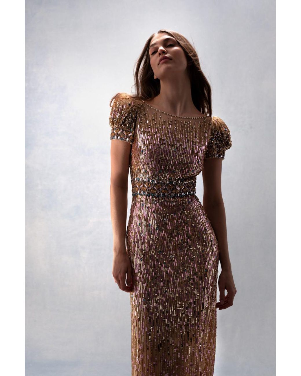 Jenny Packham Gold Sequin Dress