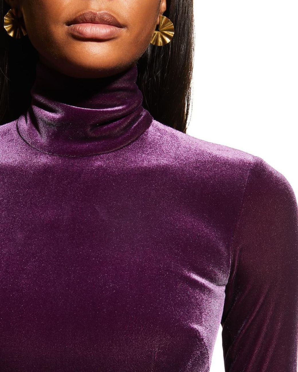 Alex Perry Tierney Velvet Turtleneck 