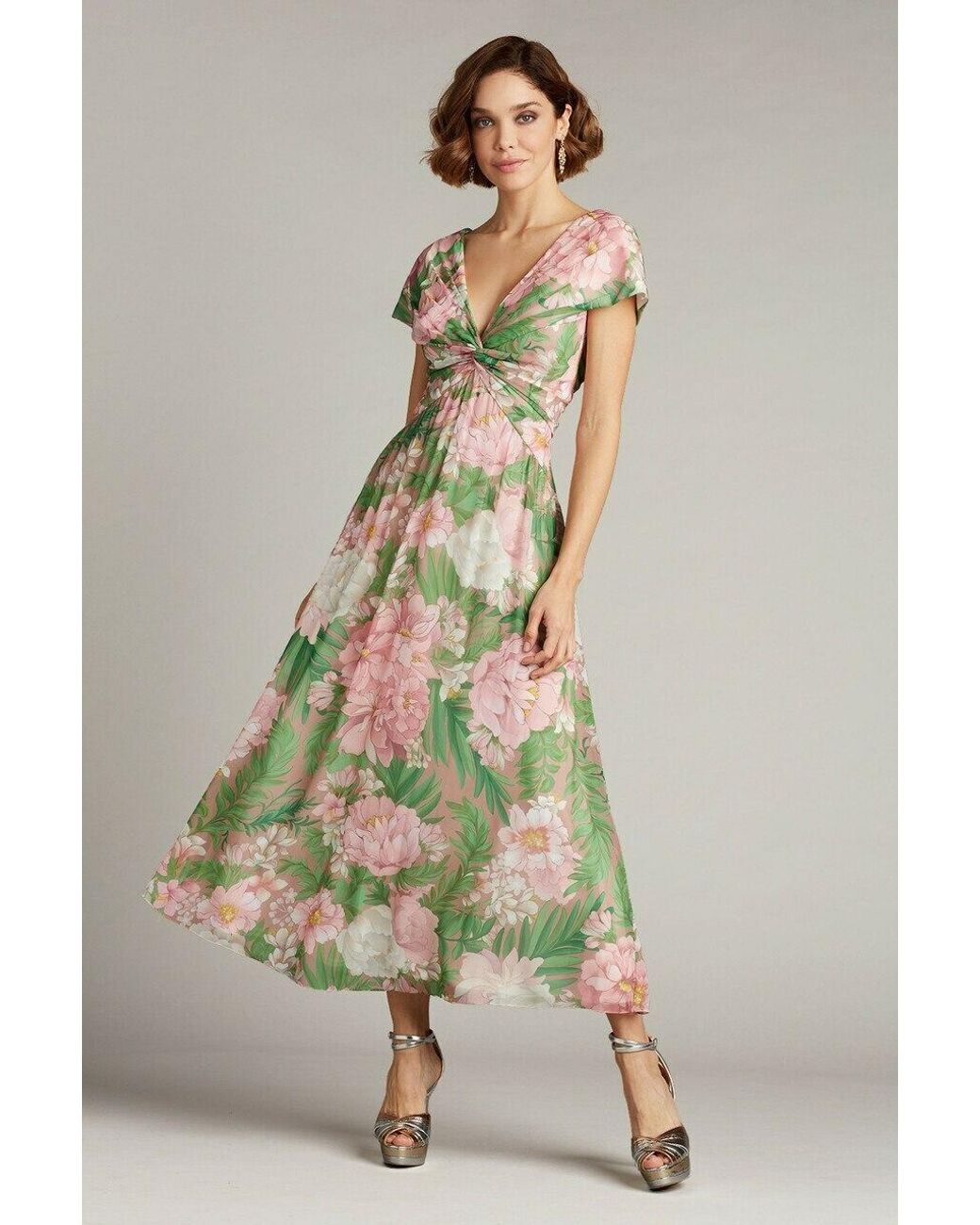 V neck 2024 floral dress