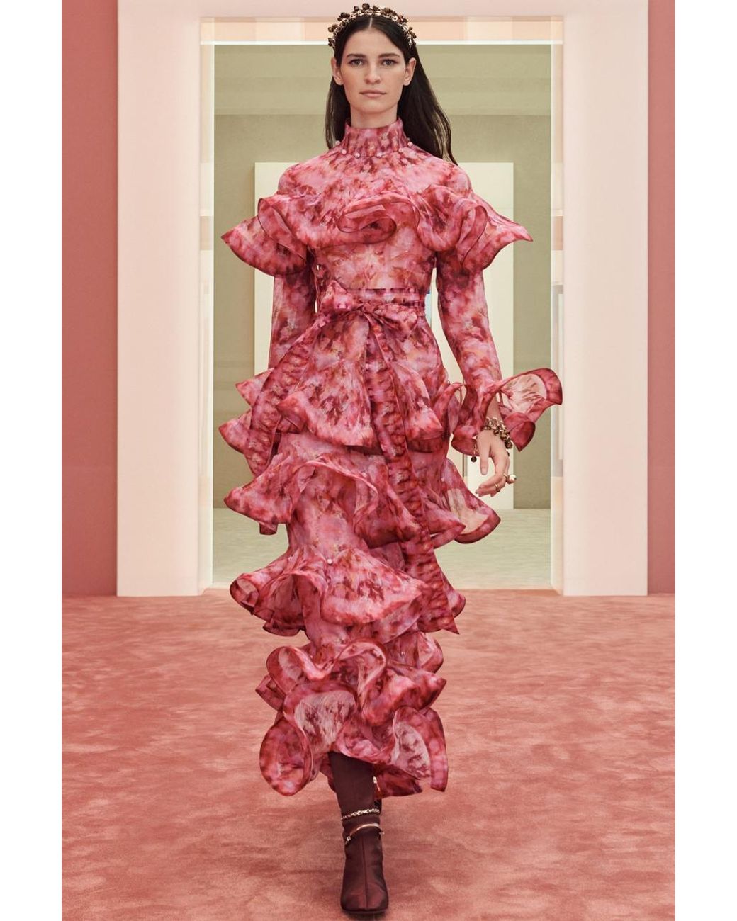 Zimmermann Kaleidoscope Frill Midi Dress in Pink Lyst