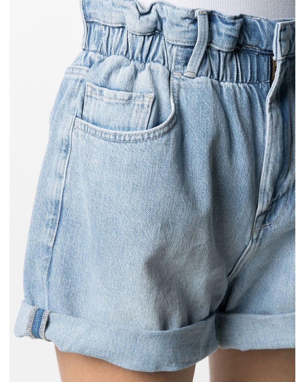 FRAME Light Blue Flared Denim Shorts 