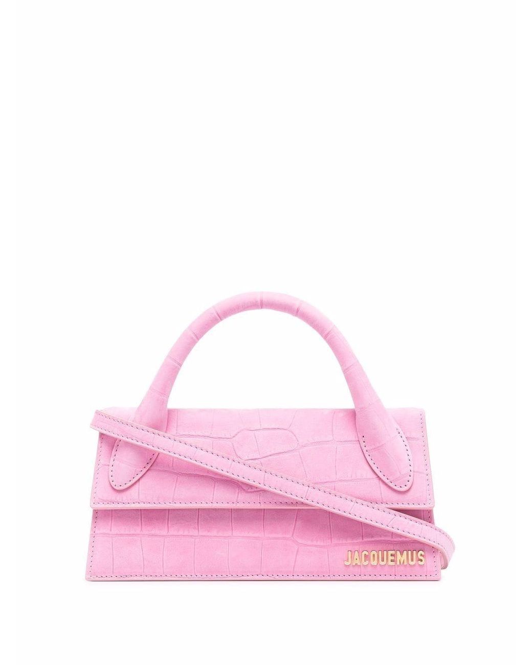 Jacquemus Le Chiquito Long Crocodile-effect Tote Bag in Pink | Lyst