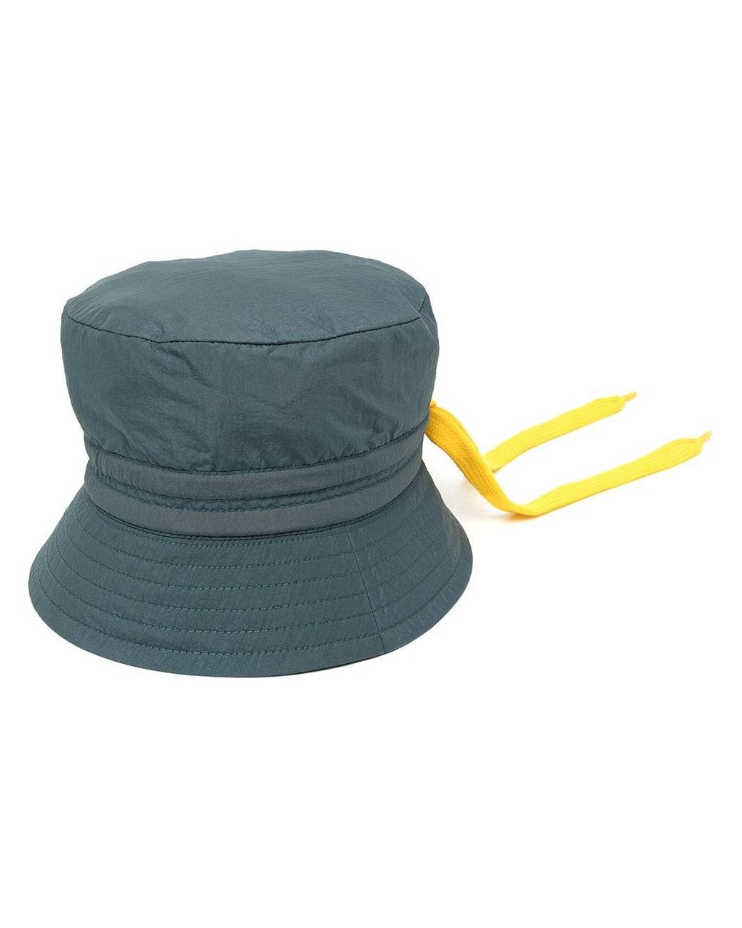 Green Drawstring-fastened Bucket Hat 