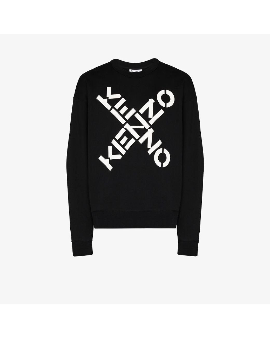 KENZO Black Cross Logo Sweatshirt for men