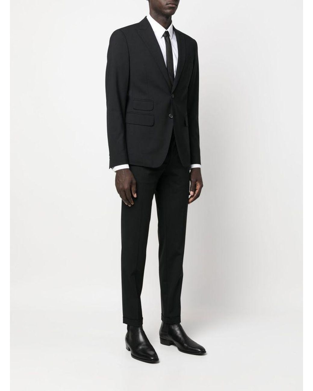 DSquared² Black Two-Piece Single-Breasted Suit for men