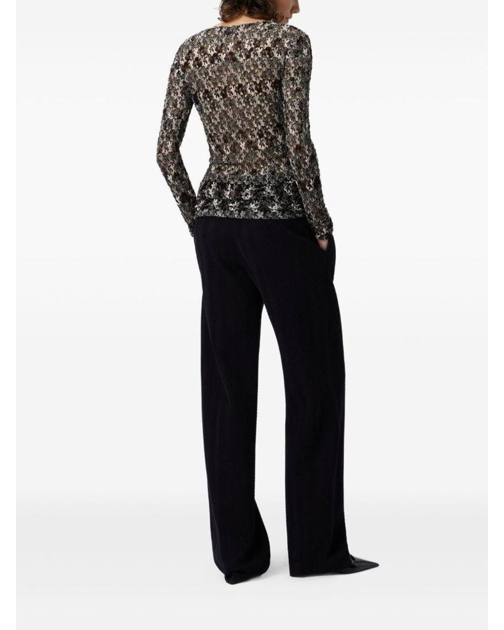 Missoni Black And Lace-Patterned Sweater