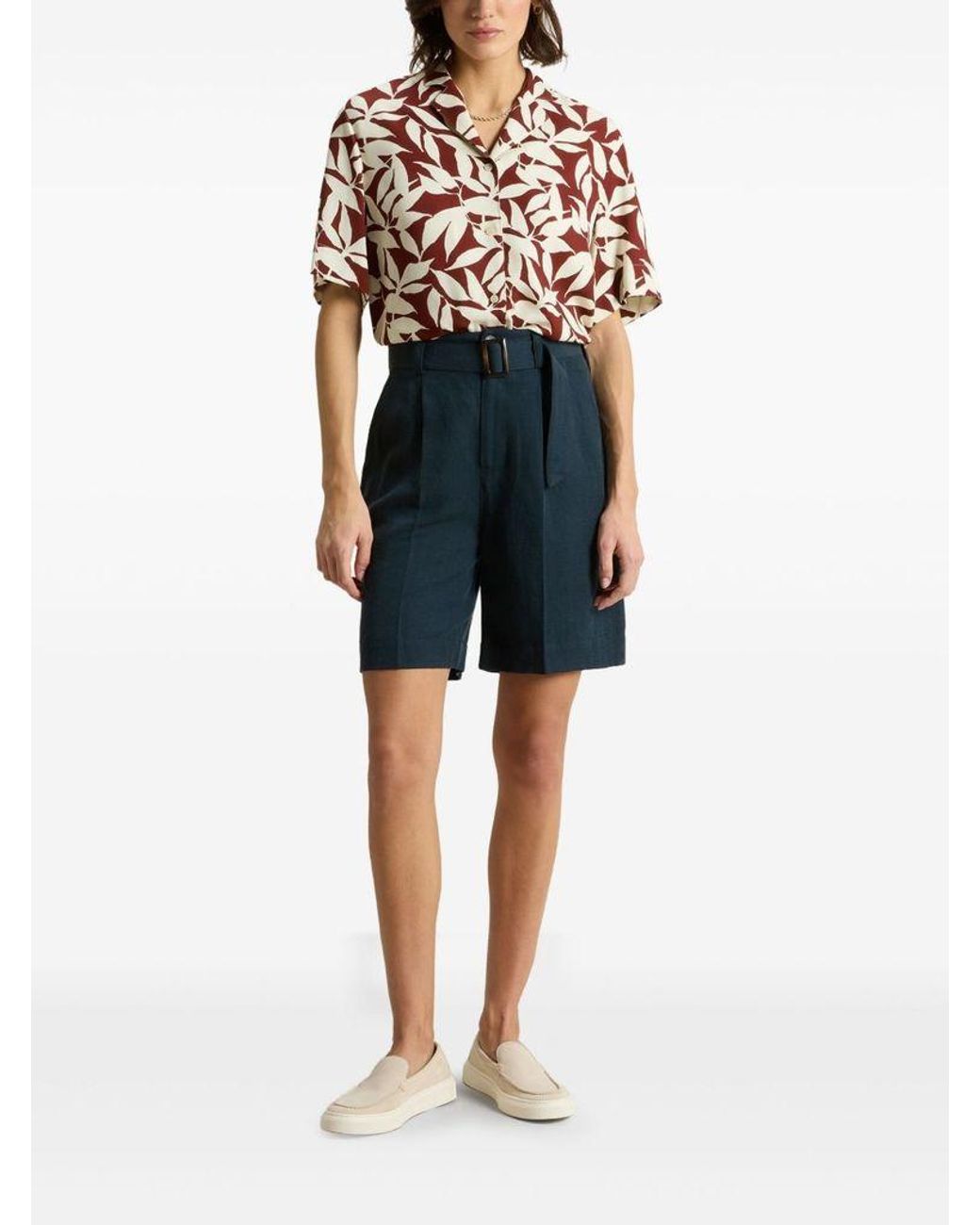 Woolrich Blue Blended Linen Shorts