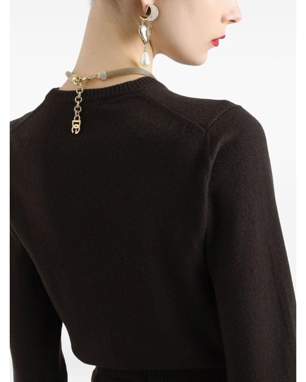 Dolce & Gabbana Black Dolce & Gabbana Cashmere Crewneck Sweater