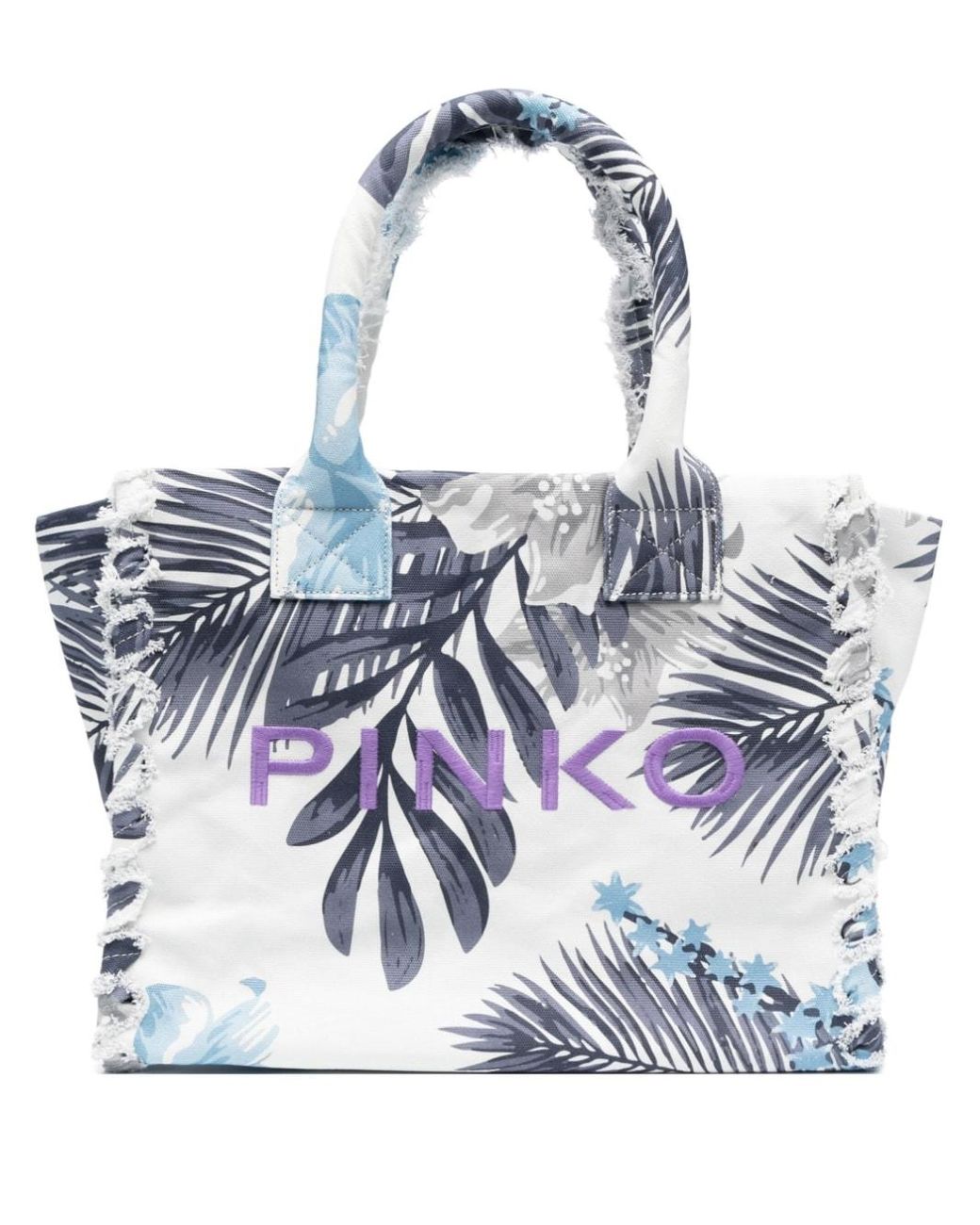 Borsa da spiaggia con logo di Pinko in Bianco | Lyst