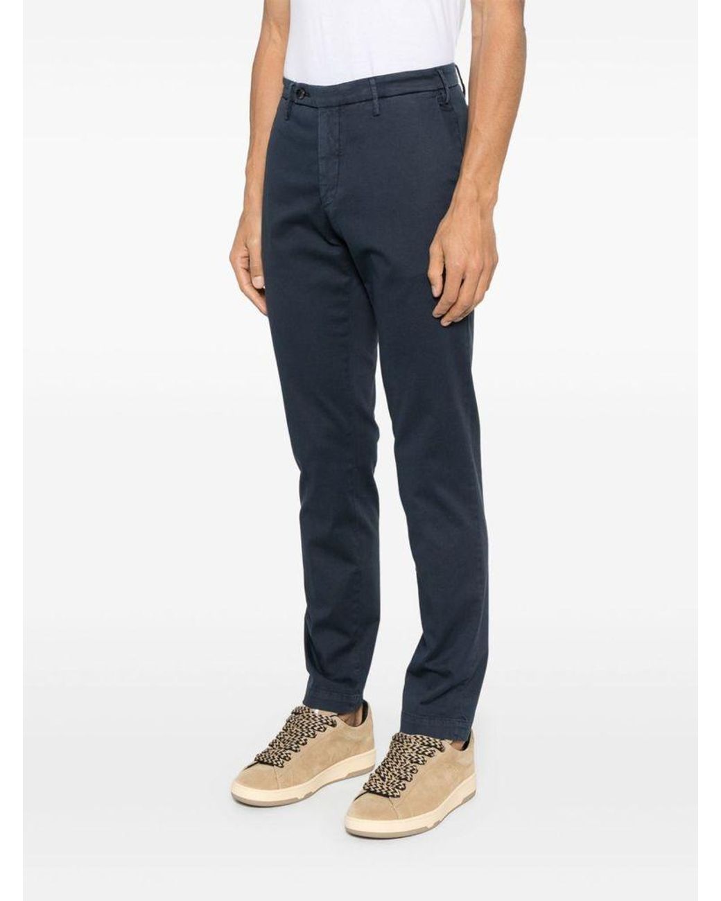 Michael Coal Blue Stretch Trousers for men