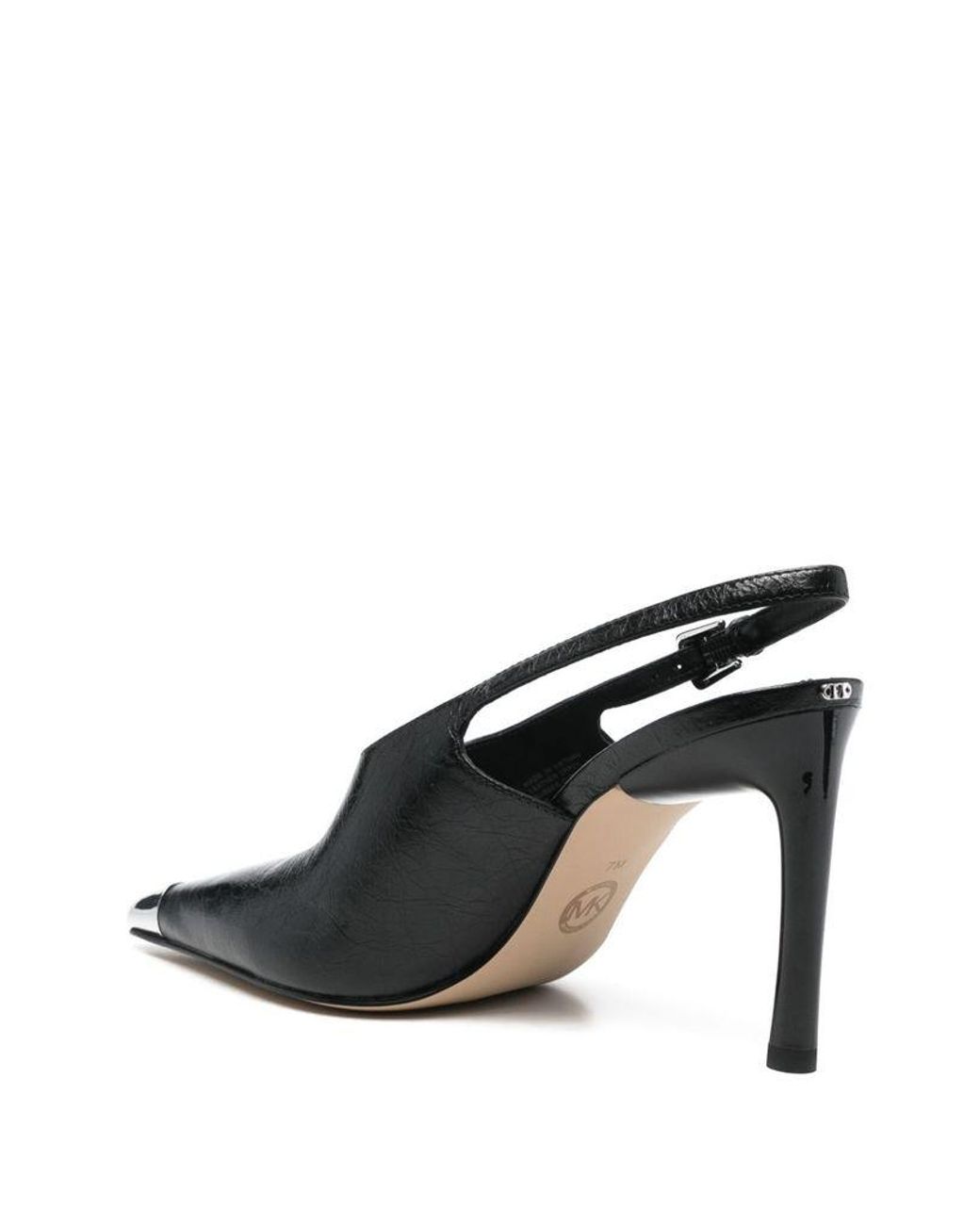 Michael Kors Leather 'Kasia' Slingback in Black | Lyst
