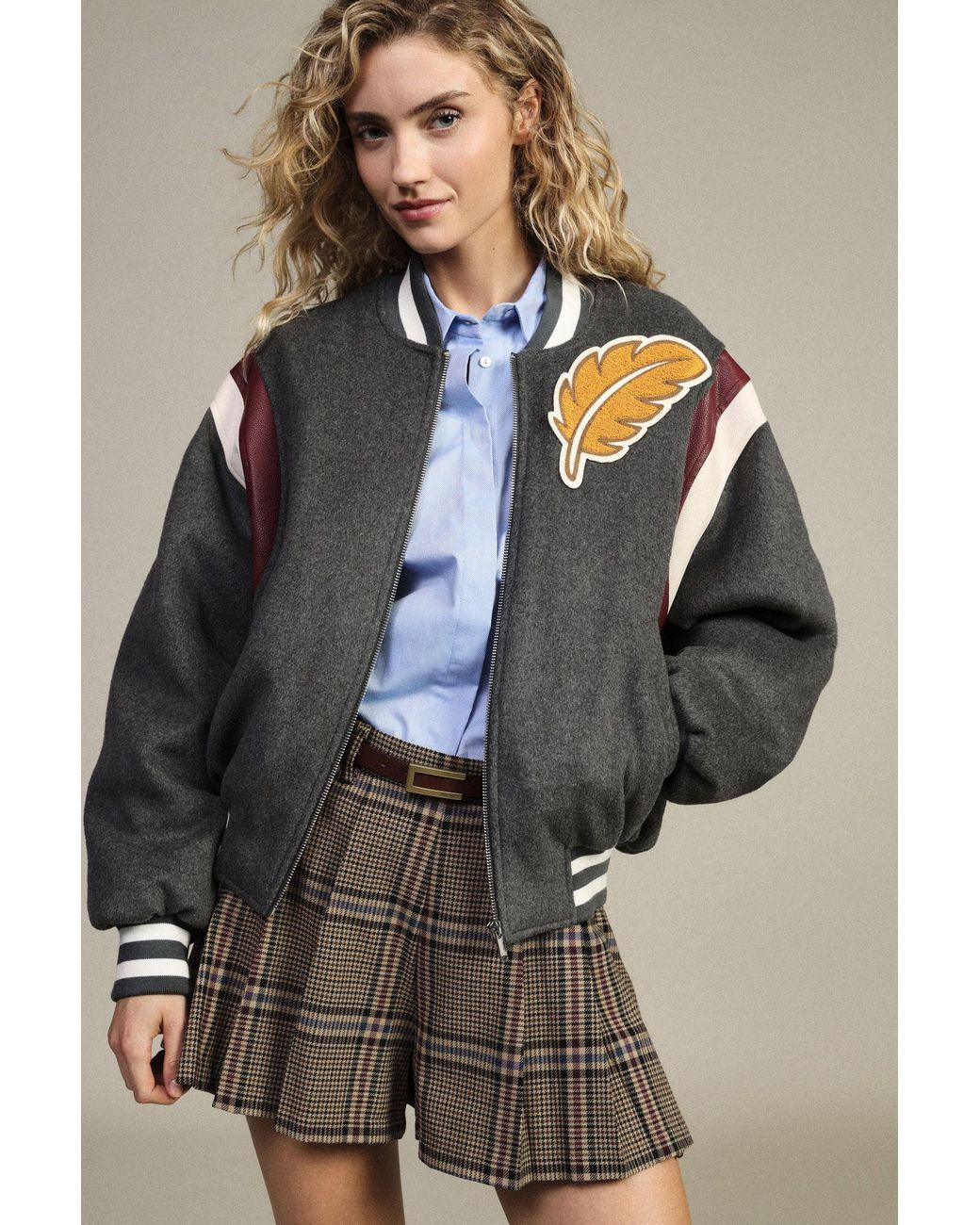 Bomber Con Patch Piuma E Dettagli A Contrasto di Dixie in Black