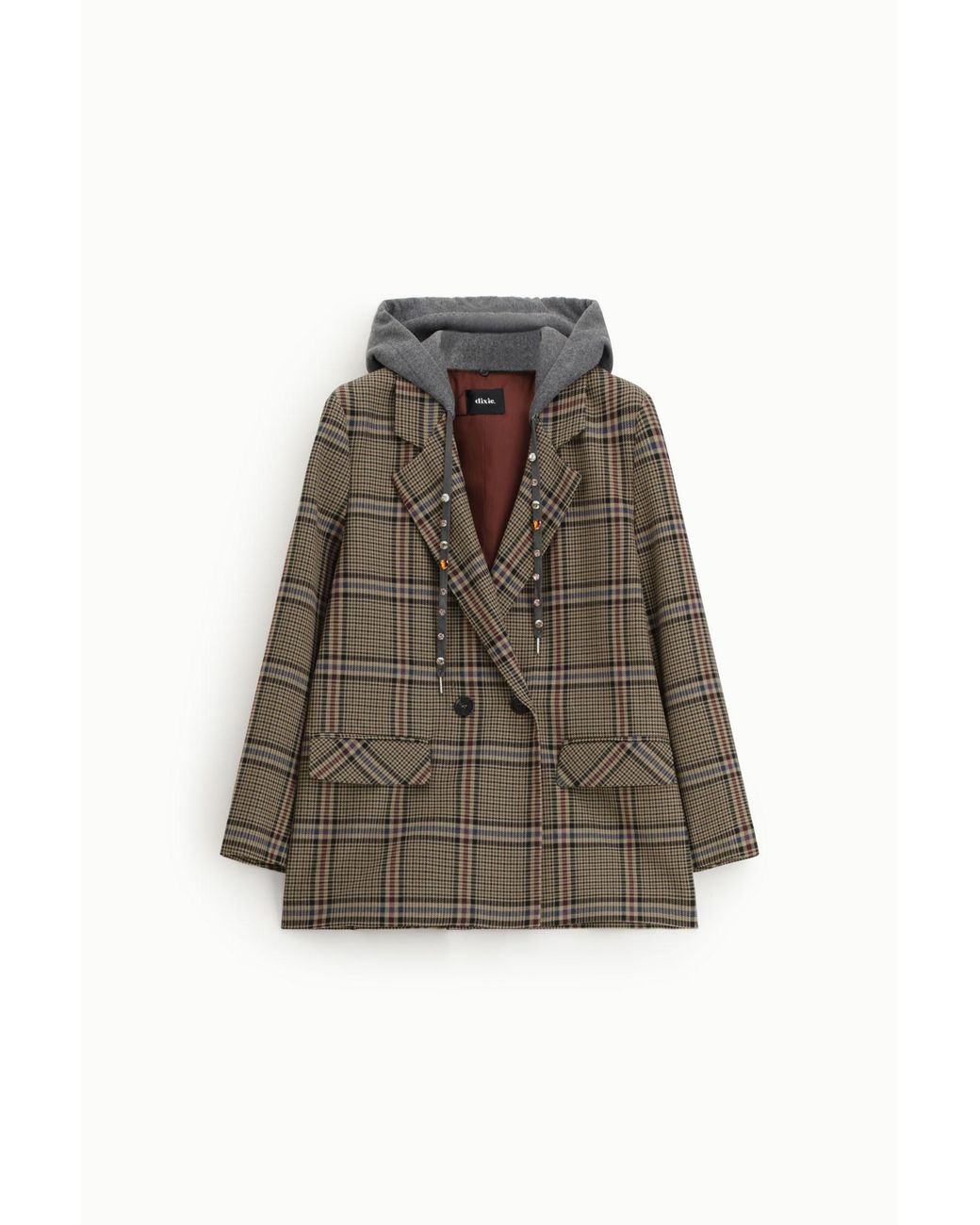 Blazer Croisé À Capuche Et Motif À Carreaux Dixie en coloris Red
