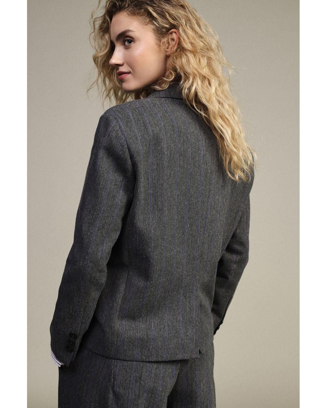 Blazer À Boutons Et Badges Décoratifs Motif Rayé Dixie en coloris Black