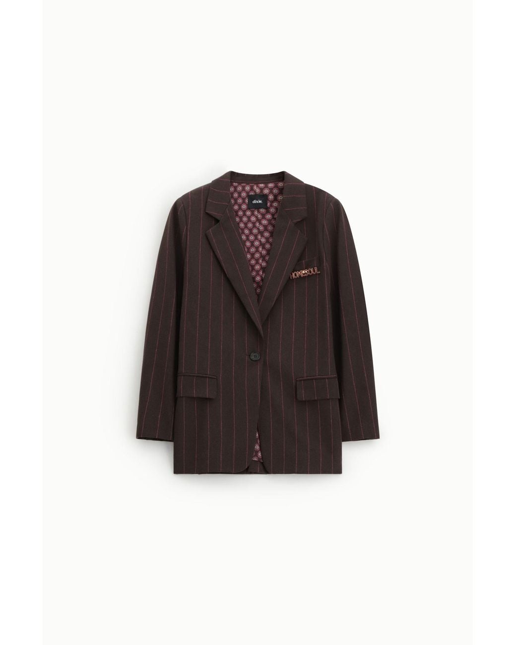 Blazer Rayé Fermeture Simple Et Poches À Rabat Dixie en coloris Brown