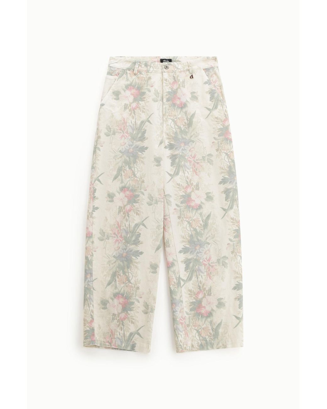 Pantalon Palazzo Imprimé Fleuri Taille Haute Dixie en coloris White