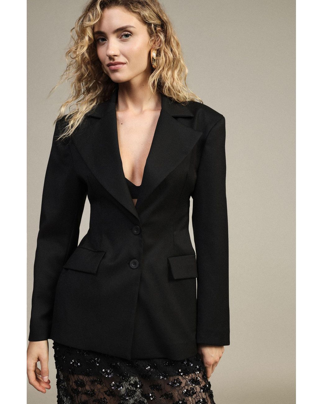 Blazer À Boutons Et Poches À Rabat Dixie en coloris Black