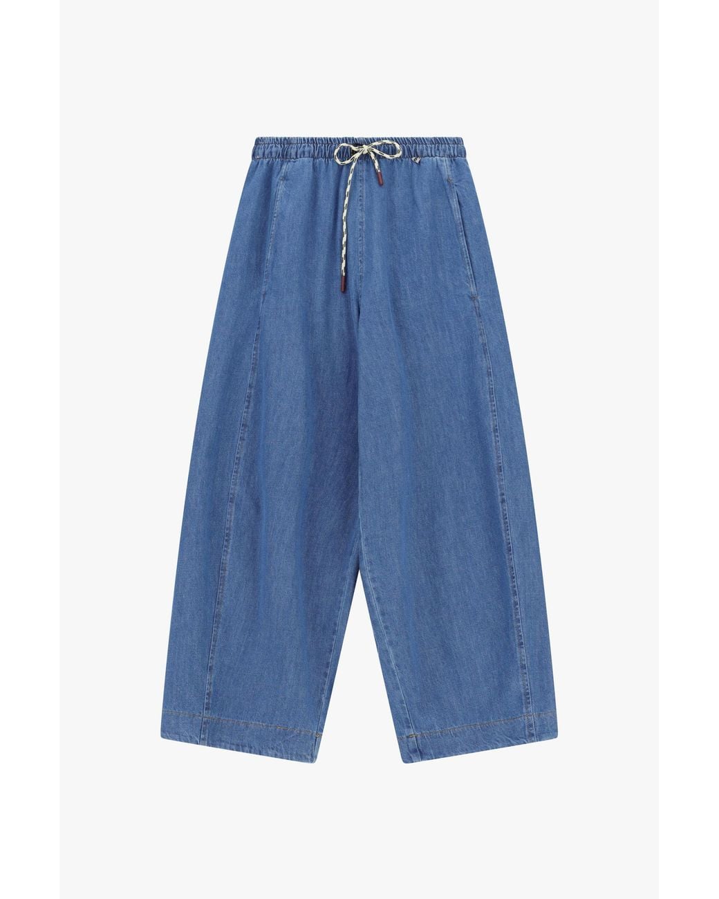 Pantalon Palazzo Large Taille Haute À Cordon Dixie en coloris Blue