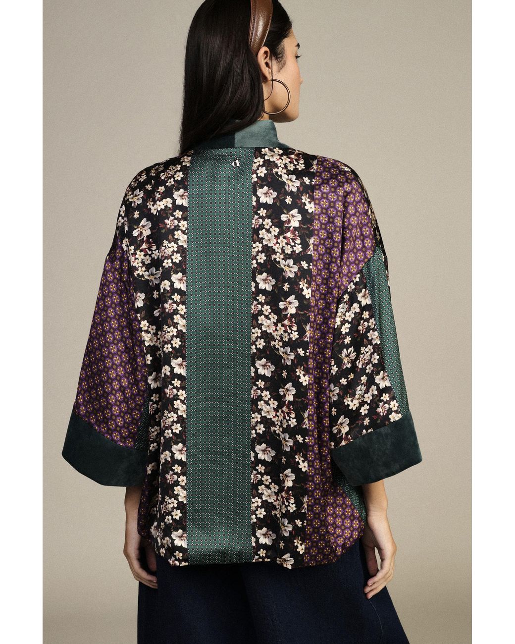 Cappotto Duster Patchwork Fantasia Floreale E Geometrica di Dixie in Multicolor