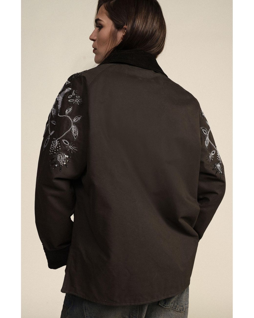 Parkas À Broderie Florale Et Poches Plaquées Dixie en coloris Black