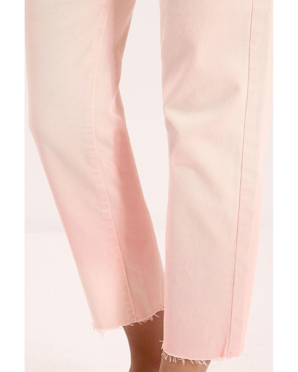 Pantaloni straight cropped monocolour con orli sfrangiati di Dixie in Rosa  | Lyst