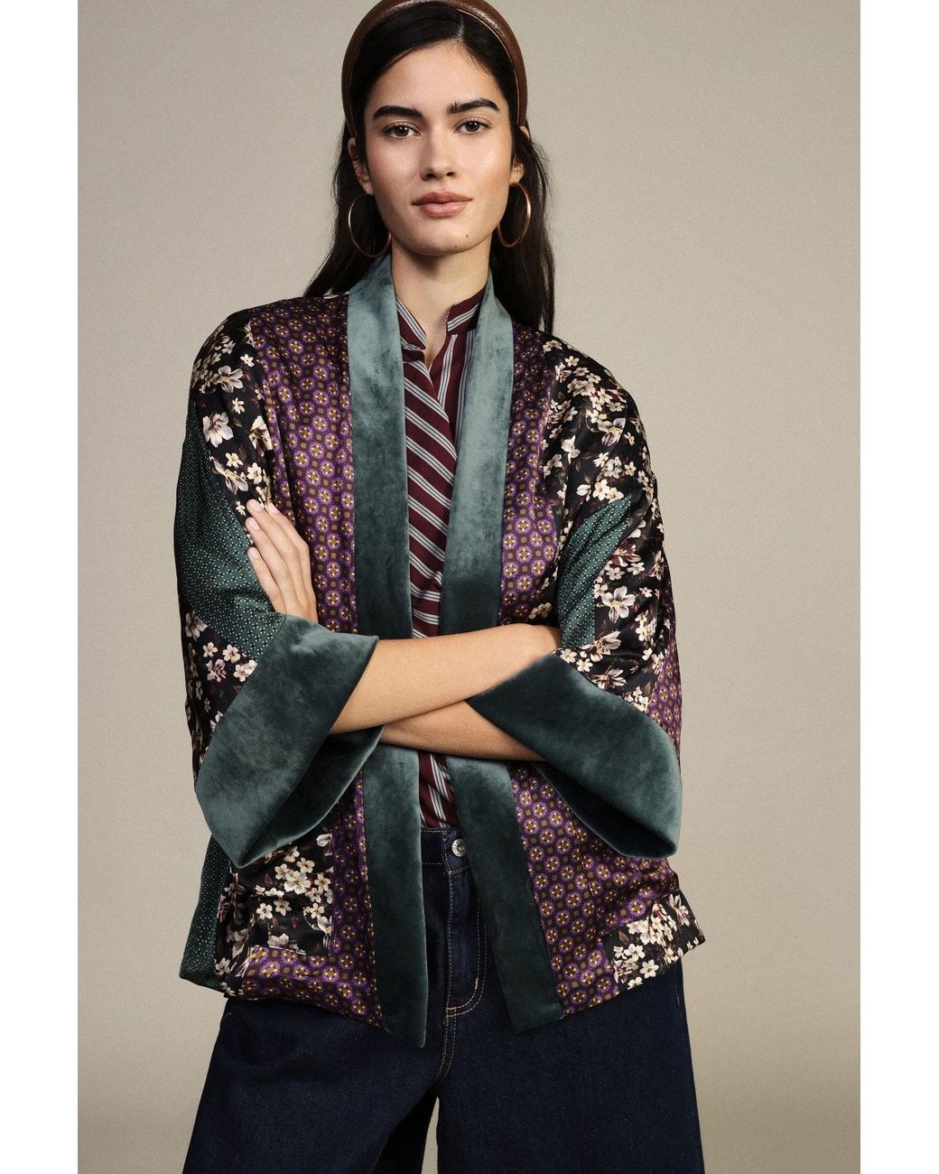 Cappotto Duster Patchwork Fantasia Floreale E Geometrica di Dixie in Multicolor
