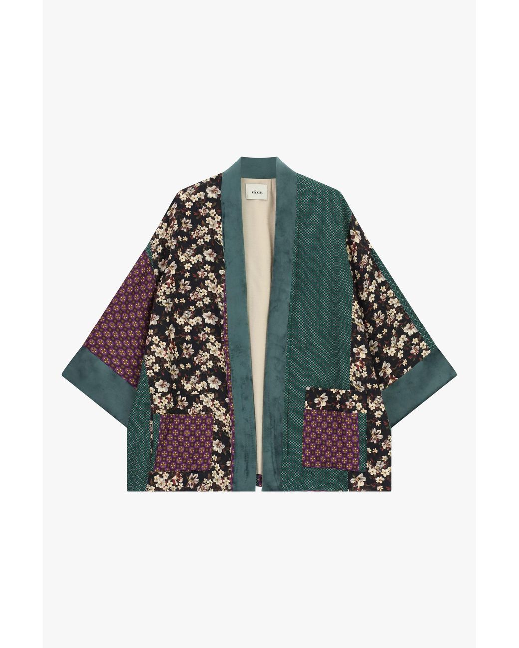 Cappotto Duster Patchwork Fantasia Floreale E Geometrica di Dixie in Multicolor
