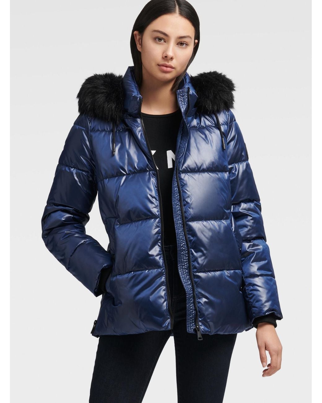 dkny shiny puffer jacket