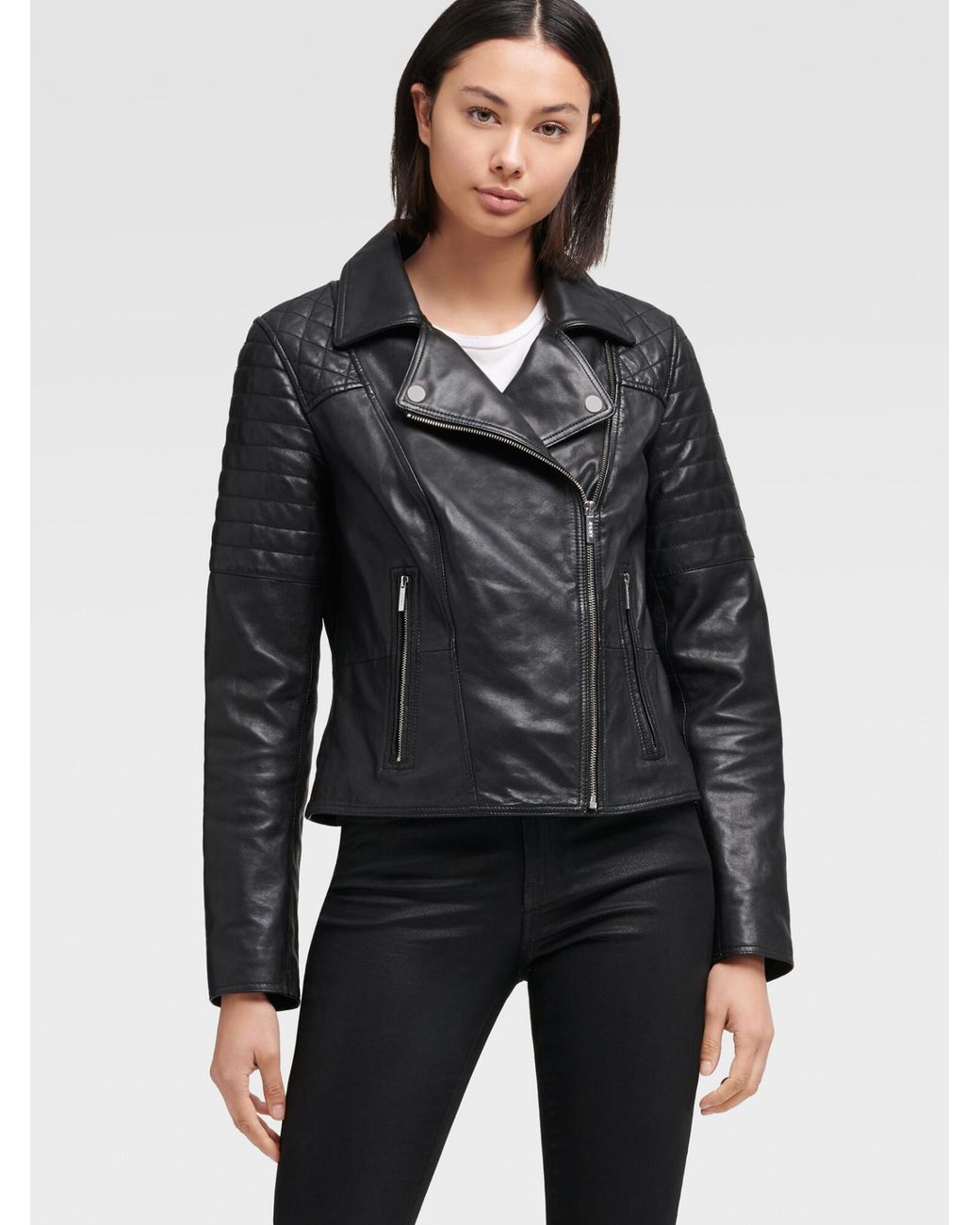 quilted leather motorcycle jacket