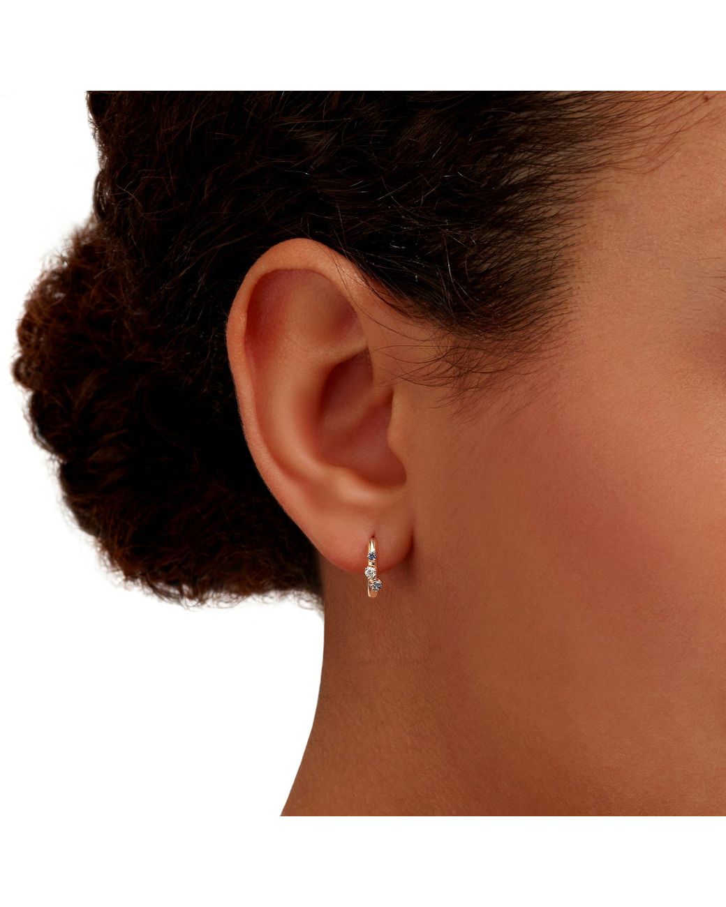 Dodo Metallic Rose, Sapphire & Diamond Hoop Earrings
