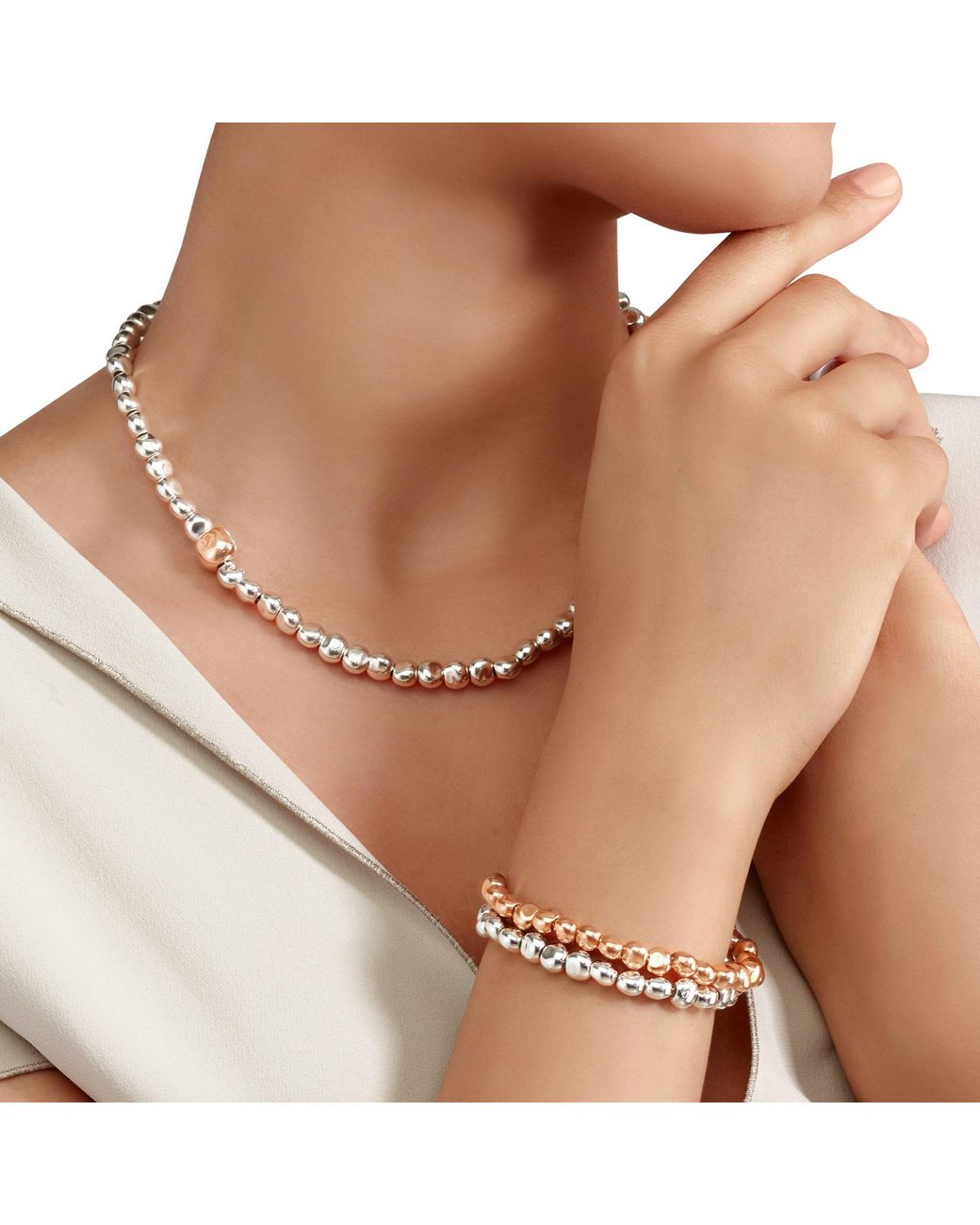 Dodo Metallic Pepita Necklace & Rose