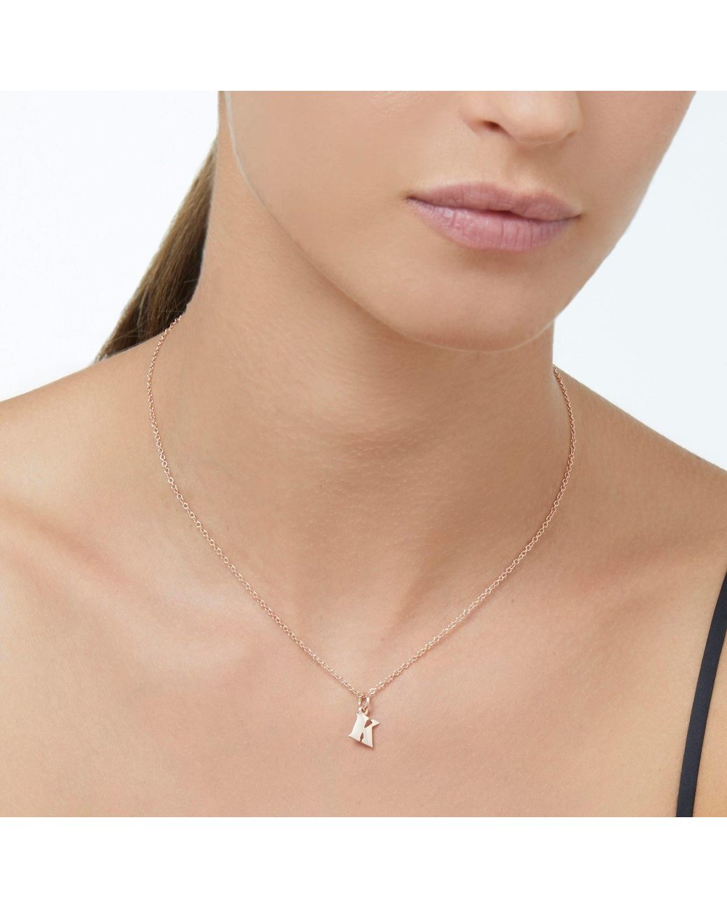 Dodo Metallic Rose Letter K Charm