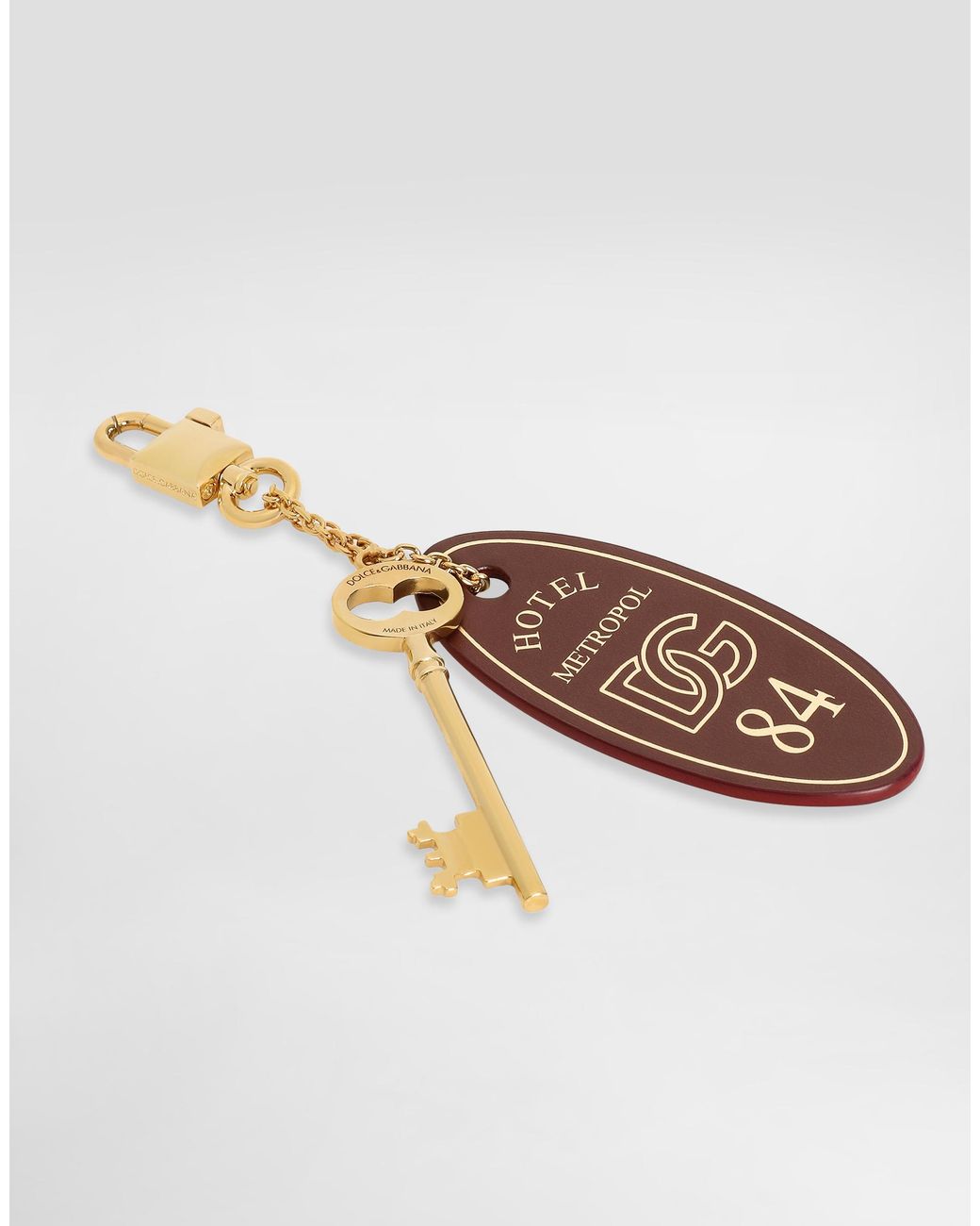 Dolce & Gabbana Metallic Calfskin Tassel Keychain