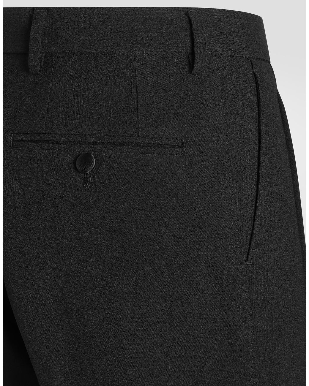Dolce & Gabbana Black Cady Trousers for men