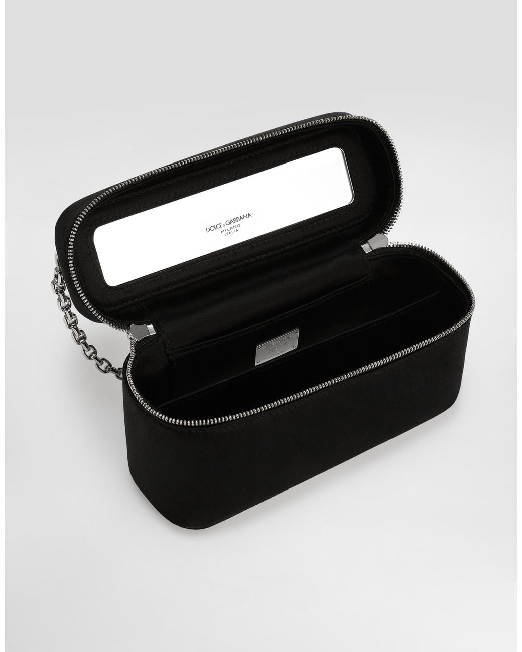 Dolce & Gabbana White Sicily Medium Satin And Pavé Tubes Shoulder Bag