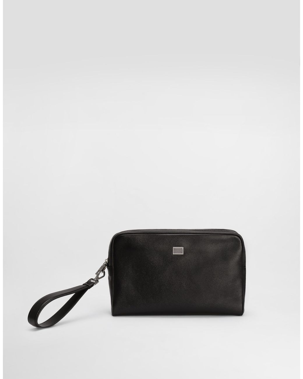 Dolce & Gabbana Black Calfskin Pouch for men