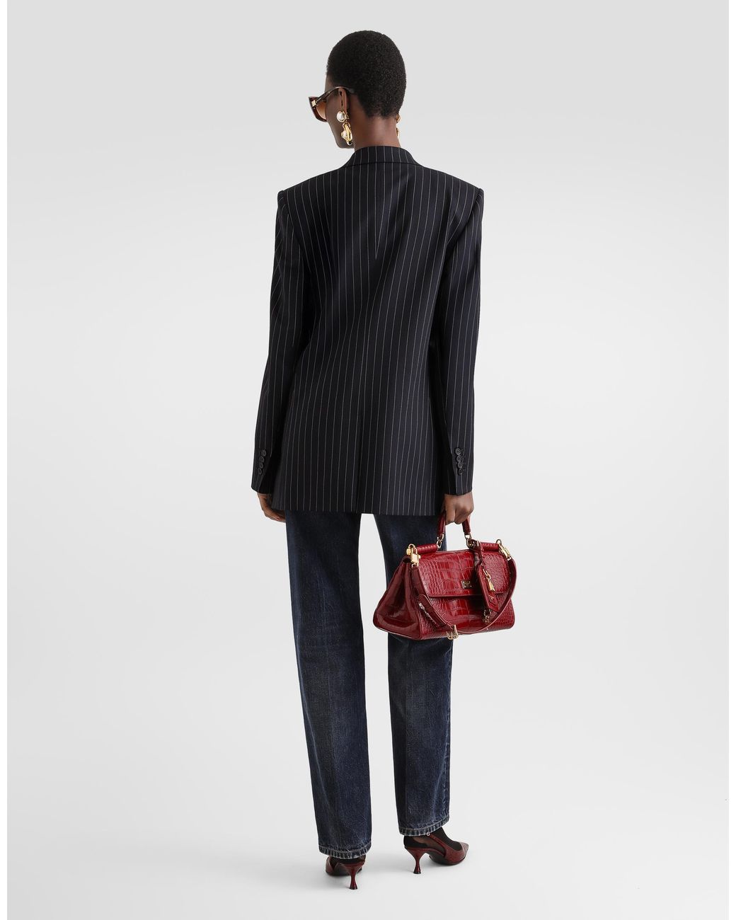 Dolce & Gabbana Black Pinstripe Wool Vest