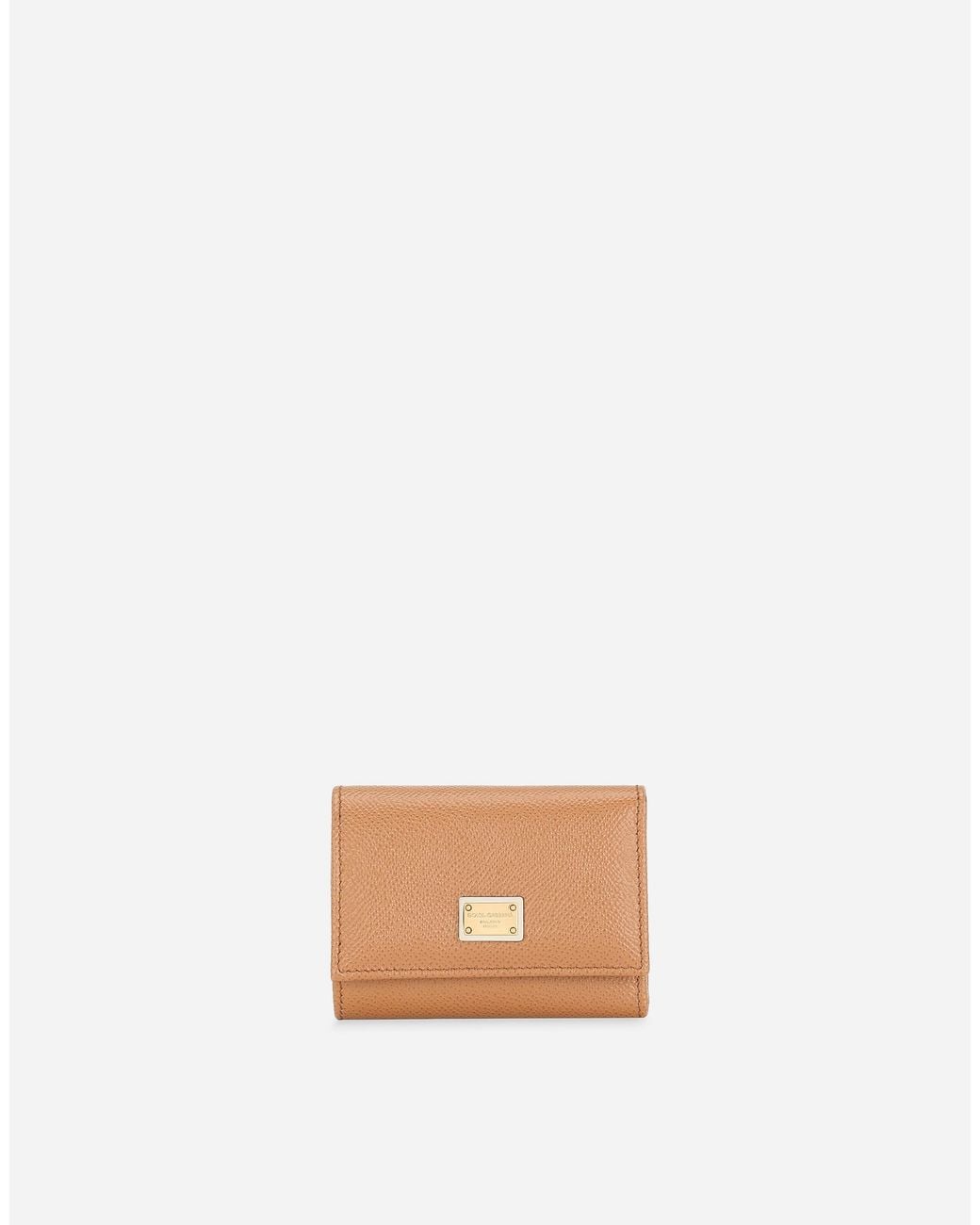 Dolce & Gabbana White French Flap Wallet With Tag