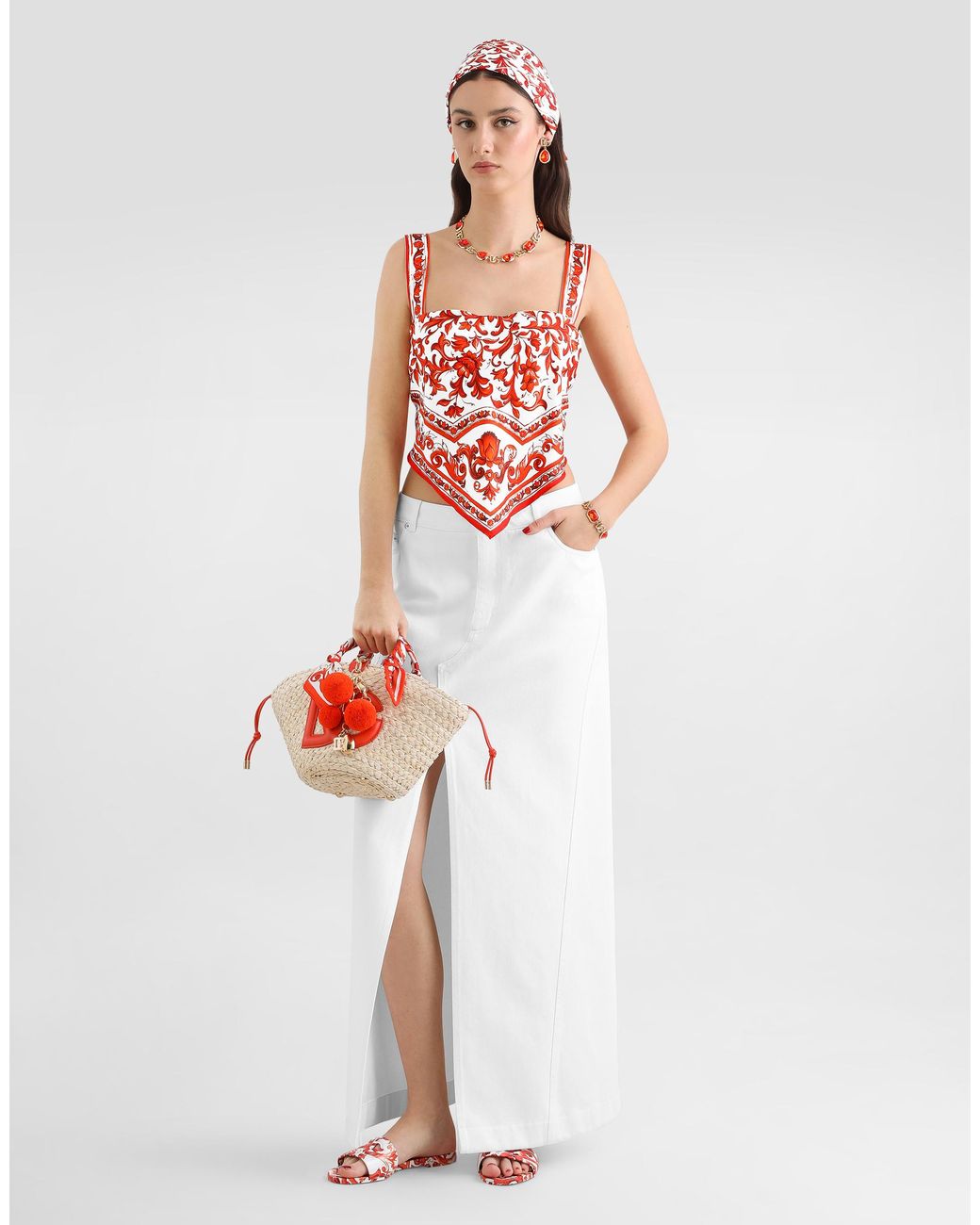 Dolce & Gabbana White Bustino