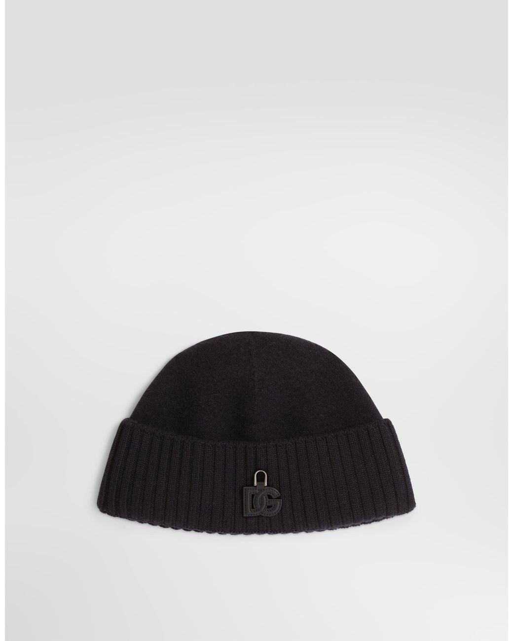 Dolce & Gabbana Black Smooth Knit Hat for men