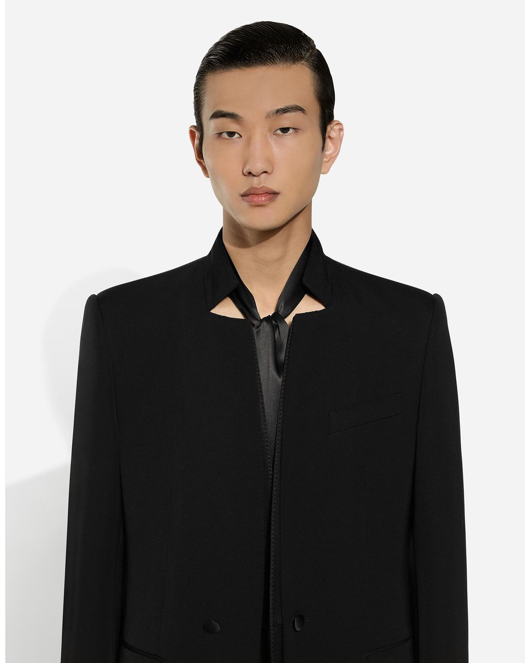 Dolce & Gabbana Black Single-Breasted Wool Jacket for men