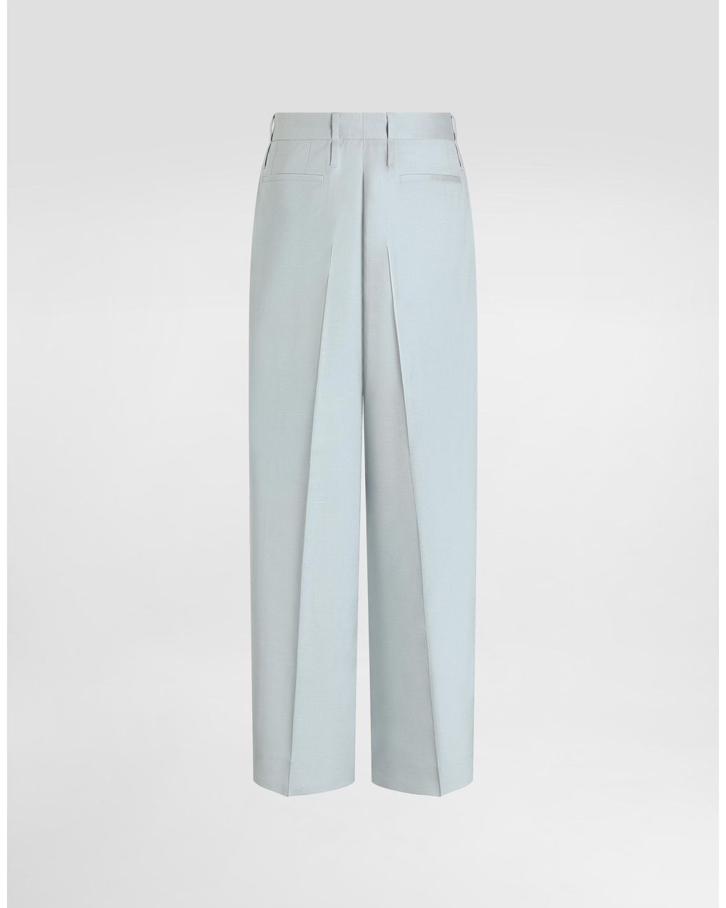 Dolce & Gabbana Blue Shantung Viscose Trousers for men
