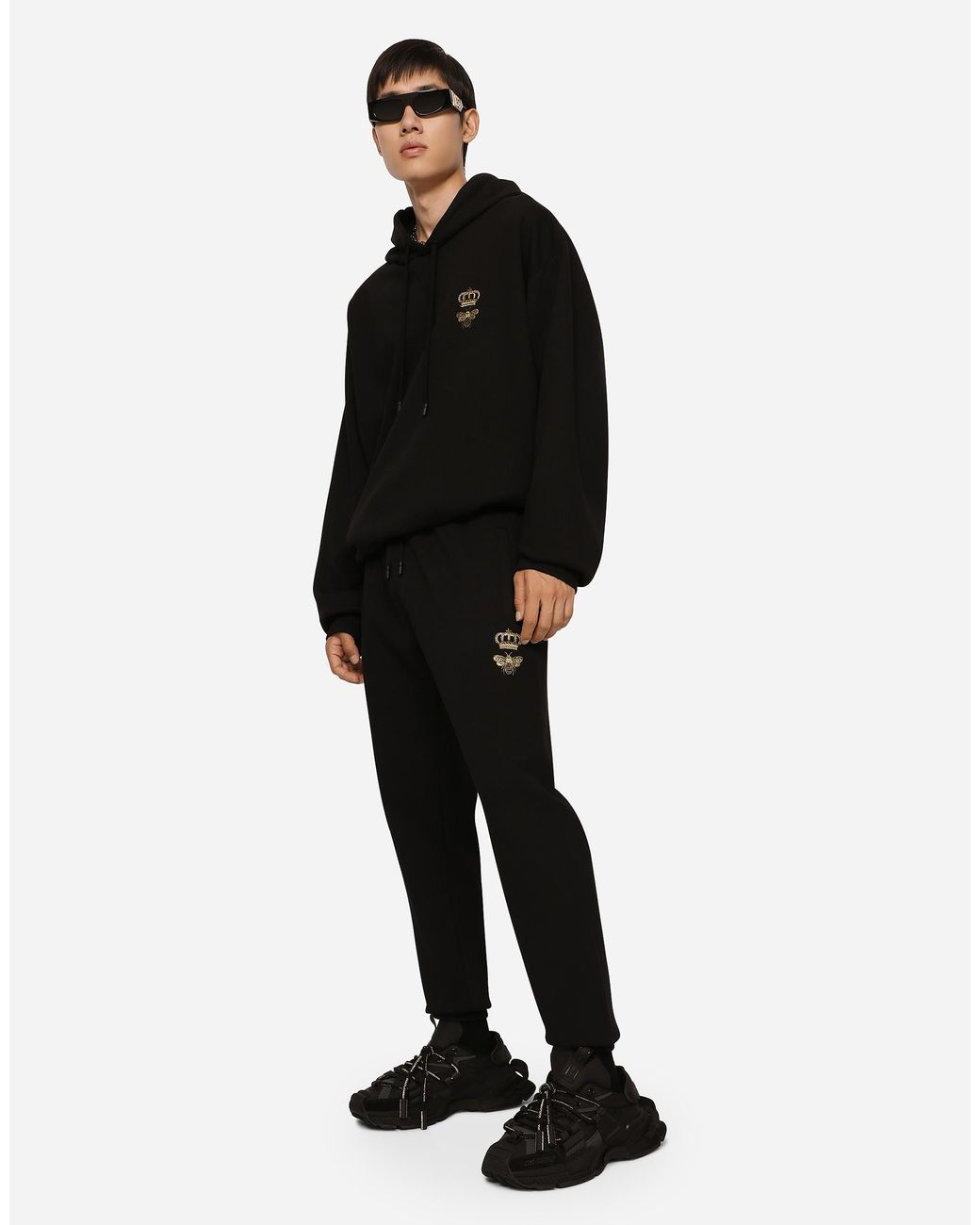 Dolce & Gabbana Jogginghose Aus Jersey Mit Stickerei in Black für Herren