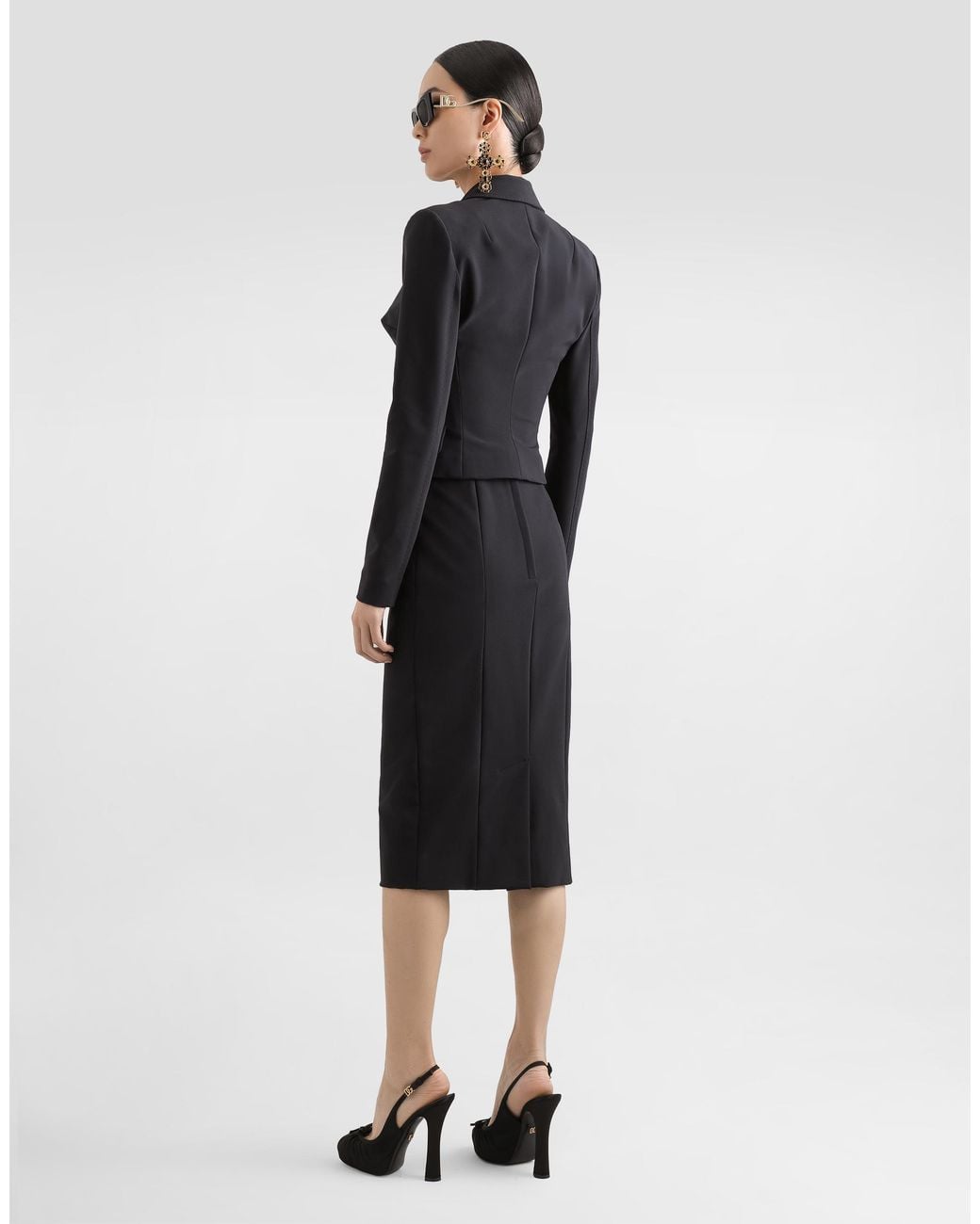 Dolce & Gabbana Black Short Single-Breasted Technical Cady Jacket